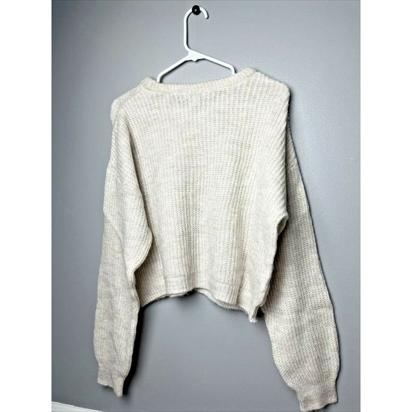 Topshop Sweater Beige Pretty Wave Pattern Women Sz 14 NEW NWT - Picture 3 of 5